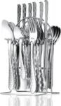 24-Piece Flatware Set with Silverware Holder